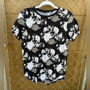 Men’s Black & White Rose Tee